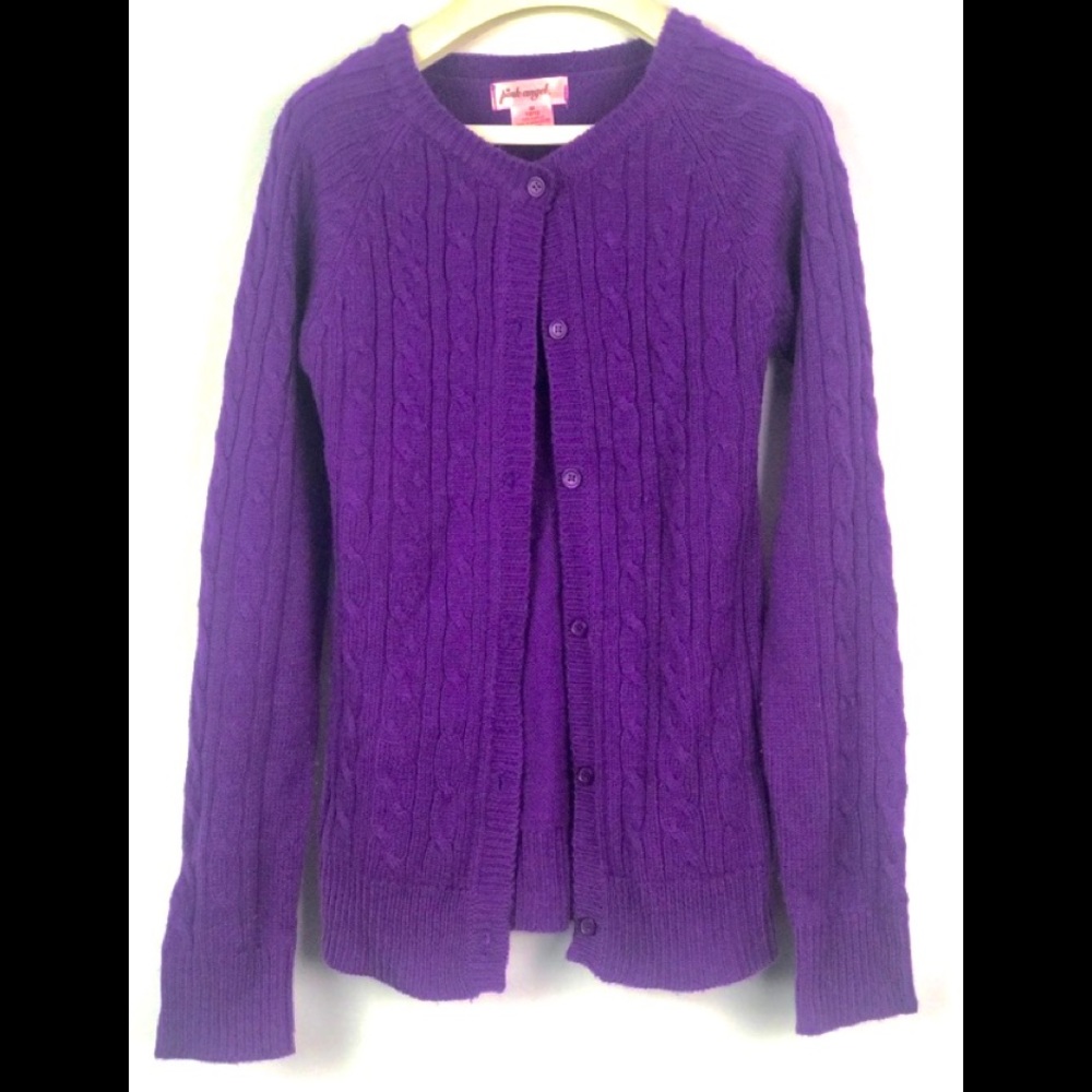 Purple, PINK ANGEL Cardigan Sweater